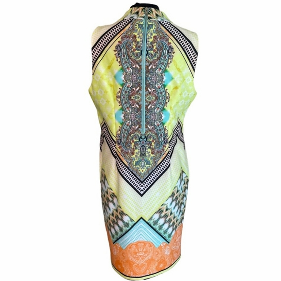 $15 or 2/$20Melissa Paige Geometric Scuba Stretch Mock Neck Shift Dress size XLP - Picture 2 of 6